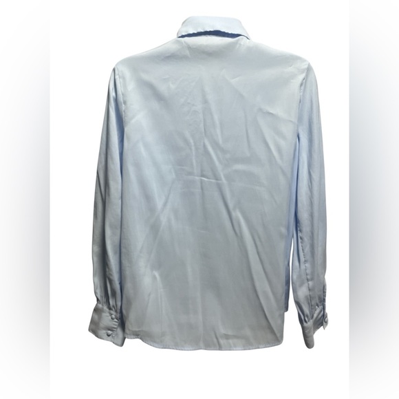 Zara Blouse with Lined Buttons Sky Blue Size Small - Picture 8 of 9